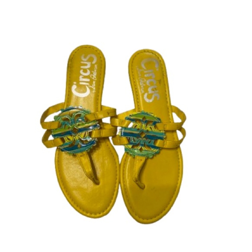 Sam Edelman Vibrant Yellow Sandals with Green Details
